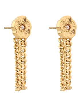 Aretes de flor Coach con acabado brillante