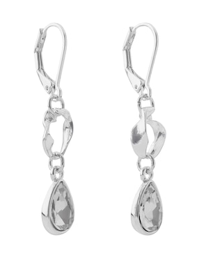 Aretes largos de gota Nine West Twisted Crystal Stones con acabado brillante zirconia