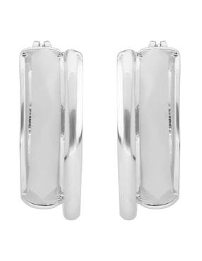 Aretes de círculo Napier con acabado brillante
