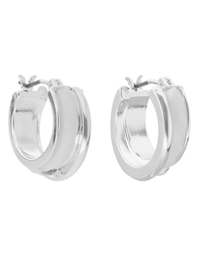 Aretes de círculo Napier con acabado brillante