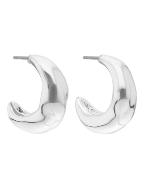 Arracadas de media luna Nine West con acabado brillante