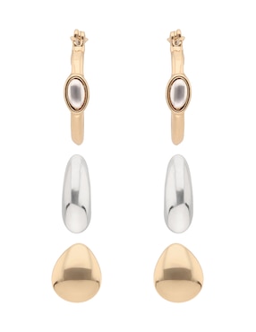 Set de aretes Napier con acabado brillante