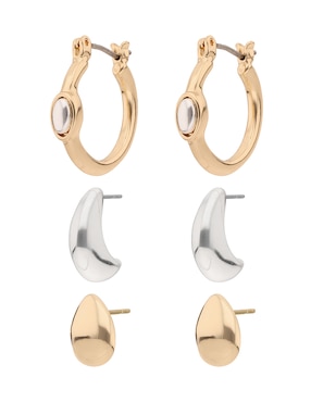 Set de aretes Napier con acabado brillante