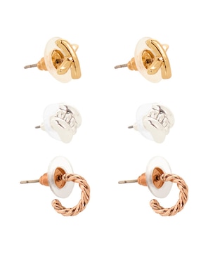 Set de aretes Napier Pe Mixed Stars Trio con acabado brillante