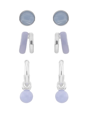 Set de aretes Nine West con acabado brillante