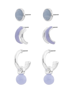 Set de aretes Nine West con acabado brillante