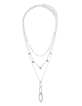 Collar de varios hilos Nine West Twisted Crystal Stones