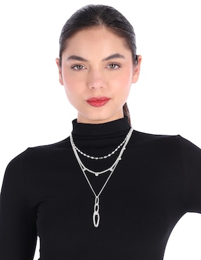 Collar de varios hilos Nine West Twisted Crystal Stones