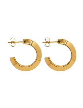 Aretes de aro circulares Oro Angelus con acabado brillante