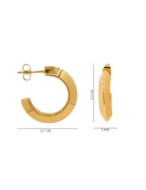 Aretes de aro circulares Oro Angelus con acabado brillante