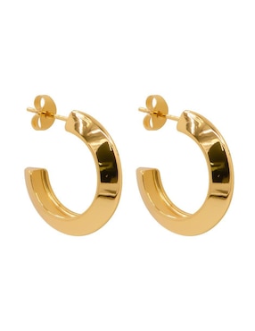 Aretes de aro circulares Oro Angelus con acabado brillante