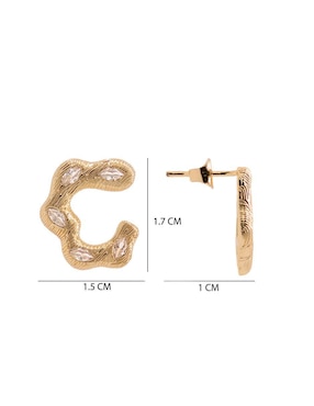 Aretes Oro Angelus con acabado brillante zirconia