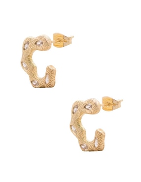 Aretes Oro Angelus con acabado brillante zirconia