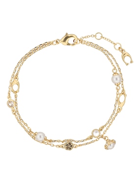 Pulsera Coach 6.1 Heritage Charming Charms con acabado brillante