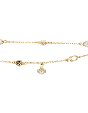 Pulsera Coach 6.1 Heritage Charming Charms con acabado brillante