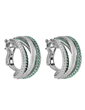 Arracadas Gladkova Joyería de plata P 925 con acabado brillante esmeralda