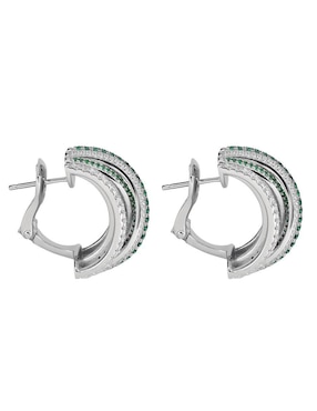 Arracadas Gladkova Joyería de plata P 925 con acabado brillante esmeralda