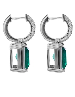 Aretes cuadrados Gladkova Joyería de plata P 925 con acabado pavé turmalina