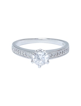 Anillo Carré P 925 de plata zirconia pavé