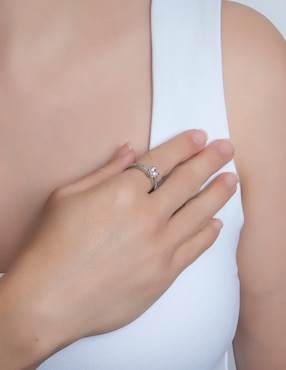 Anillo Carré P 925 de plata zirconia pavé