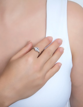 Anillo ovalado Carré Shine P 925 de plata zirconia brillante