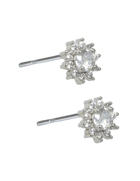 Broqueles de flor Westies con acabado pavé zirconia