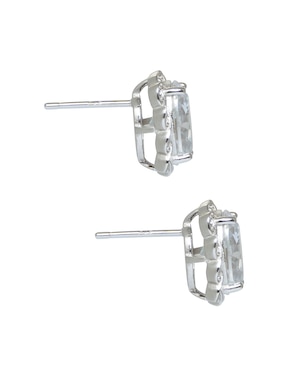 Aretes ovalados Carré Vintage de plata P 925 con acabado brillante zirconia