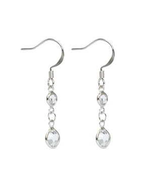 Aretes de círculo Mossimo con acabado baño rodio cristal