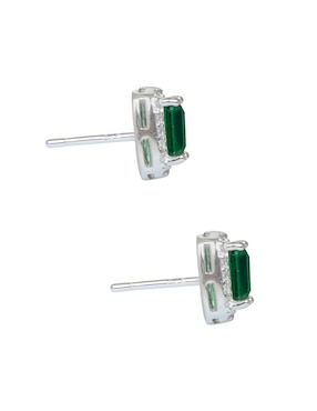 Aretes cuadrados carré de plata p 925 con acabado pavé zirconia