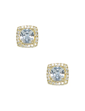 Aretes cuadrados carré de plata p 925 con acabado pavé zirconia