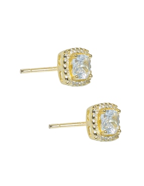 Aretes cuadrados carré de plata p 925 con acabado pavé zirconia