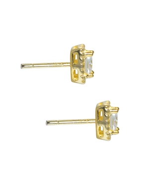 Aretes cuadrados carré de plata p 925 con acabado pavé zirconia