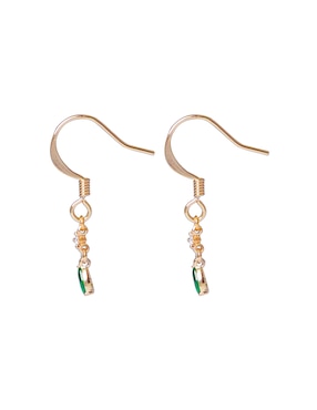 Aretes de gota Carré Teardrop Esmeralda con acabado brillante cristal