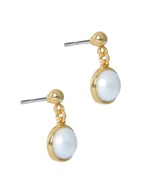 Aretes redondos Westies perla de cristal