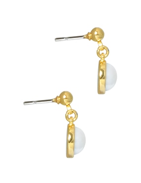 Aretes redondos Westies perla de cristal