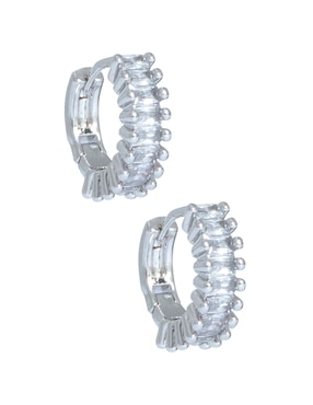 Aretes de círculo Westies con acabado brillante zirconia
