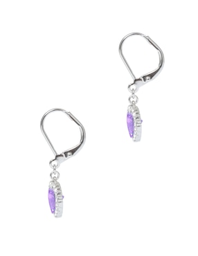 Aretes de corazón Westies con acabado pavé zirconia