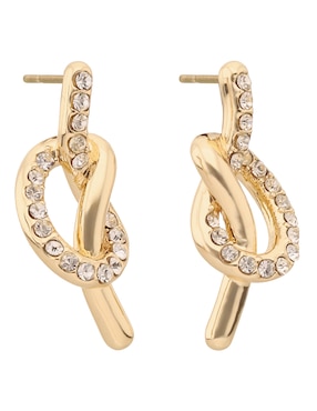 Aretes largos de nudo Dkny Lucy con acabado pavé cristal