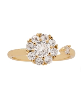 Anillo de flor Oro Angelus zirconia brillante