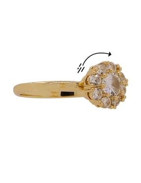 Anillo de flor Oro Angelus zirconia brillante