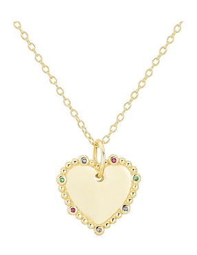 Collar de corazón Carmela Mía Grabado Amor de plata P 925