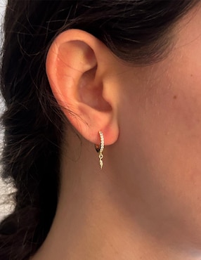 Piercing de rayo Carmela Mía de plata P 925 con acabado baño de oro zirconia