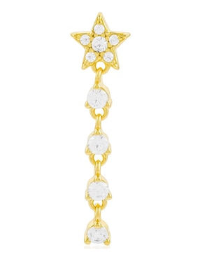 Piercing de estrella Carmela Mía de plata P 925 con acabado baño de oro zirconia