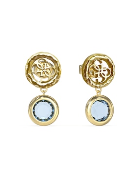 Aretes cortos redondos Guess Petra con acabado brillante circonita