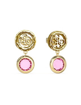 Aretes redondos Guess Petra con acabado brillante circonita