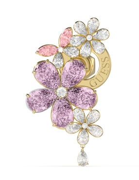 Aretes de flor Guess Lily con acabado brillante circonita