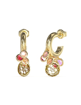 Aretes redondos Guess Petra con acabado brillante circonita