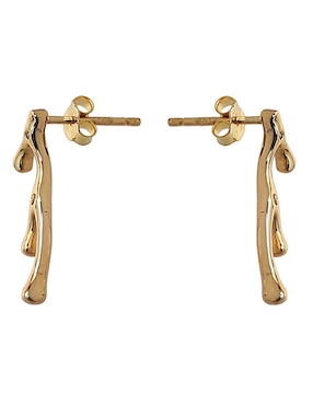 Aretes de cuerno Sofia Blum de plata P 925 con acabado chapa de oro circonita