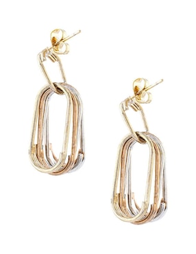 Aretes ovalados The Golden Store con acabado chapa de oro
