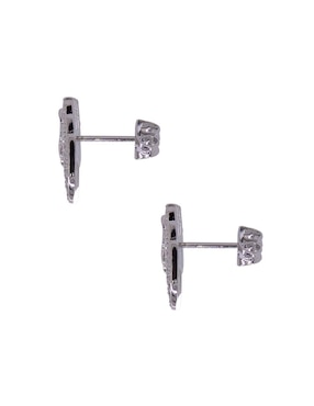 Aretes de corazón Oro Angelus con acabado brillante zirconia